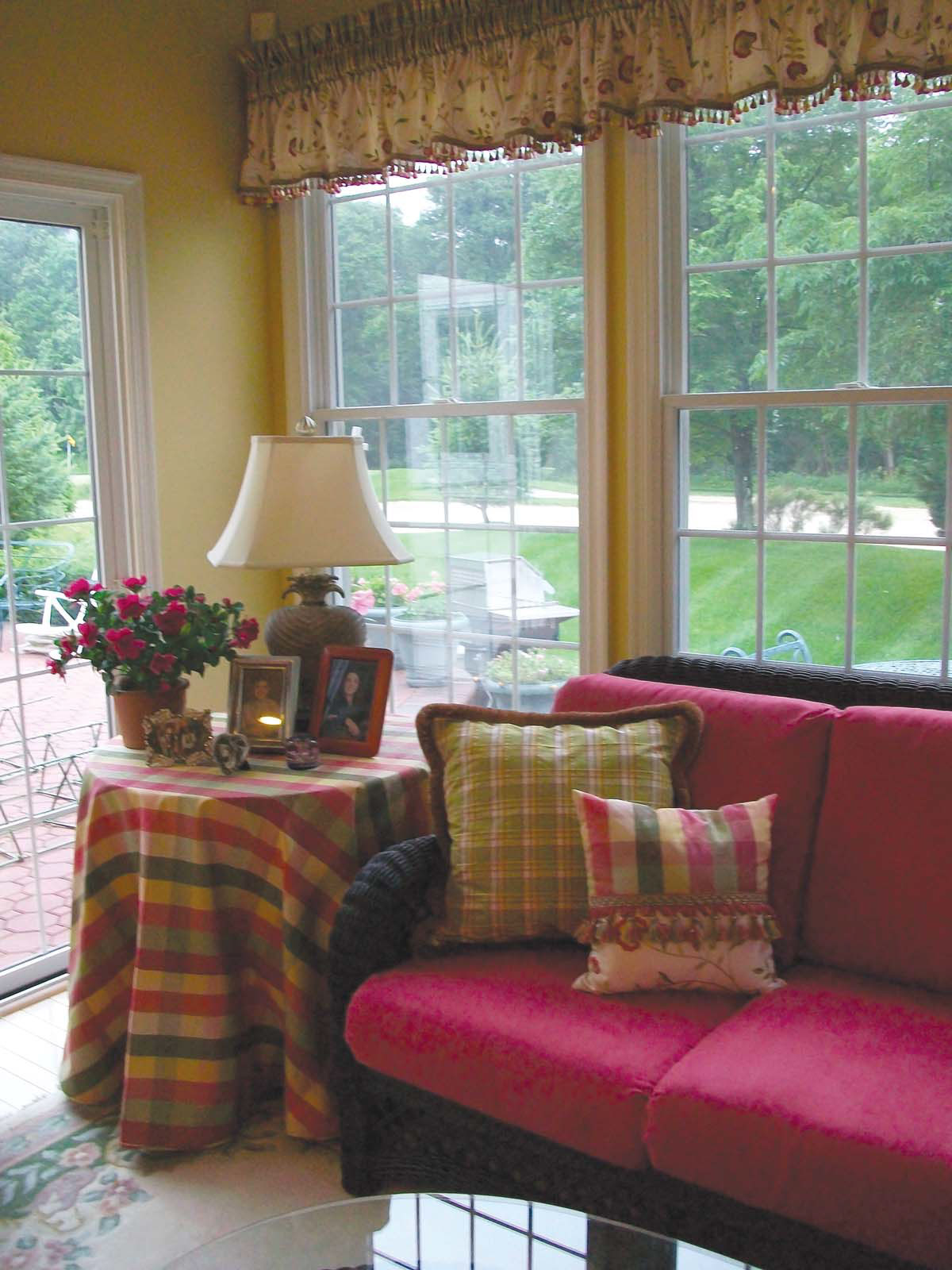Sunroom finished with custom fabrics