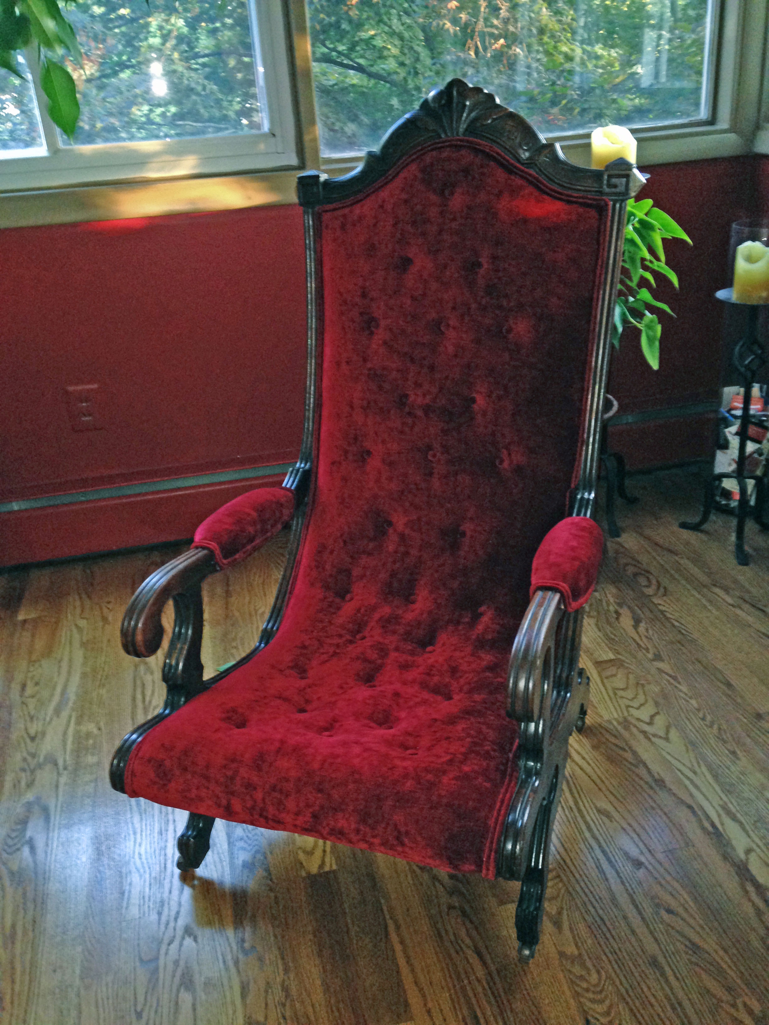 A chair reupholstered by The Fabric Loft